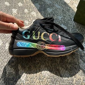 Gucci GG Rhyton logo Sneakers Shoes Sz 39 Fit like Sz 8